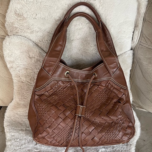 lancel Handbags - Lancel Woven Braided Leather Hobo Tote